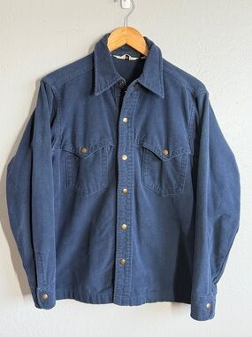 Woolrich Navy Snap-Front Shirt Jacket